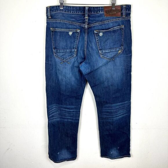 Ed Hardy Distressed Button Fly Blue Denim Jeans Men’s 38 x 32 - Picture 11 of 16